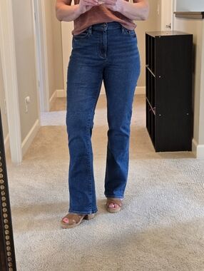 Land's End Women's Recover High Rise Bootcut Jeans In Port Indigo